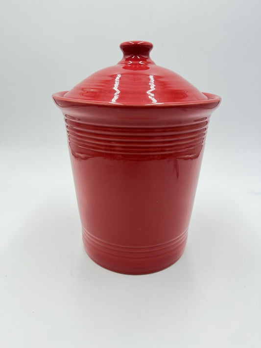 Fiesta Ware USA Homer Laughlin Fiestaware 10" Large Red Canister W/Lid Scarlet