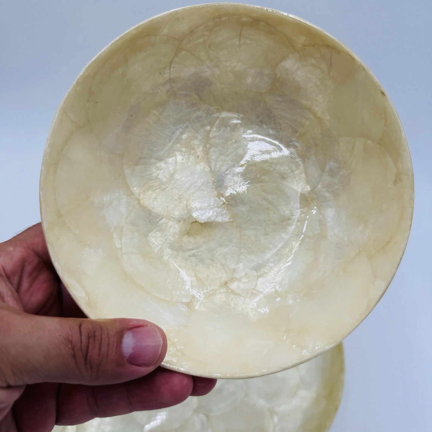 Capiz Shell Tray and Bowls Set 3 Pieces Vintage Dining Set