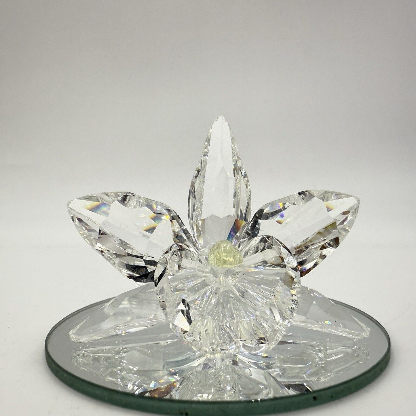 Swarovski Silver Crystal The Orchid Yellow Center Figurine #7478 Austria