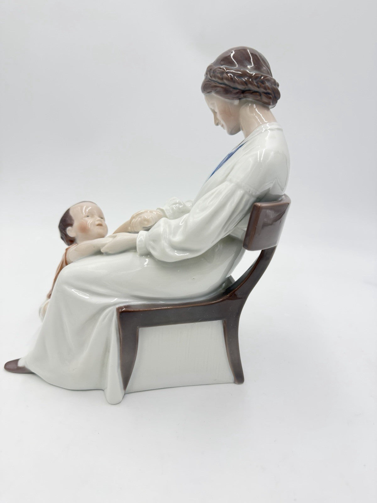 B&G Bing & Grondahl 9" Porcelain Mother & Son Child 1642 Denmark  Figurine Large