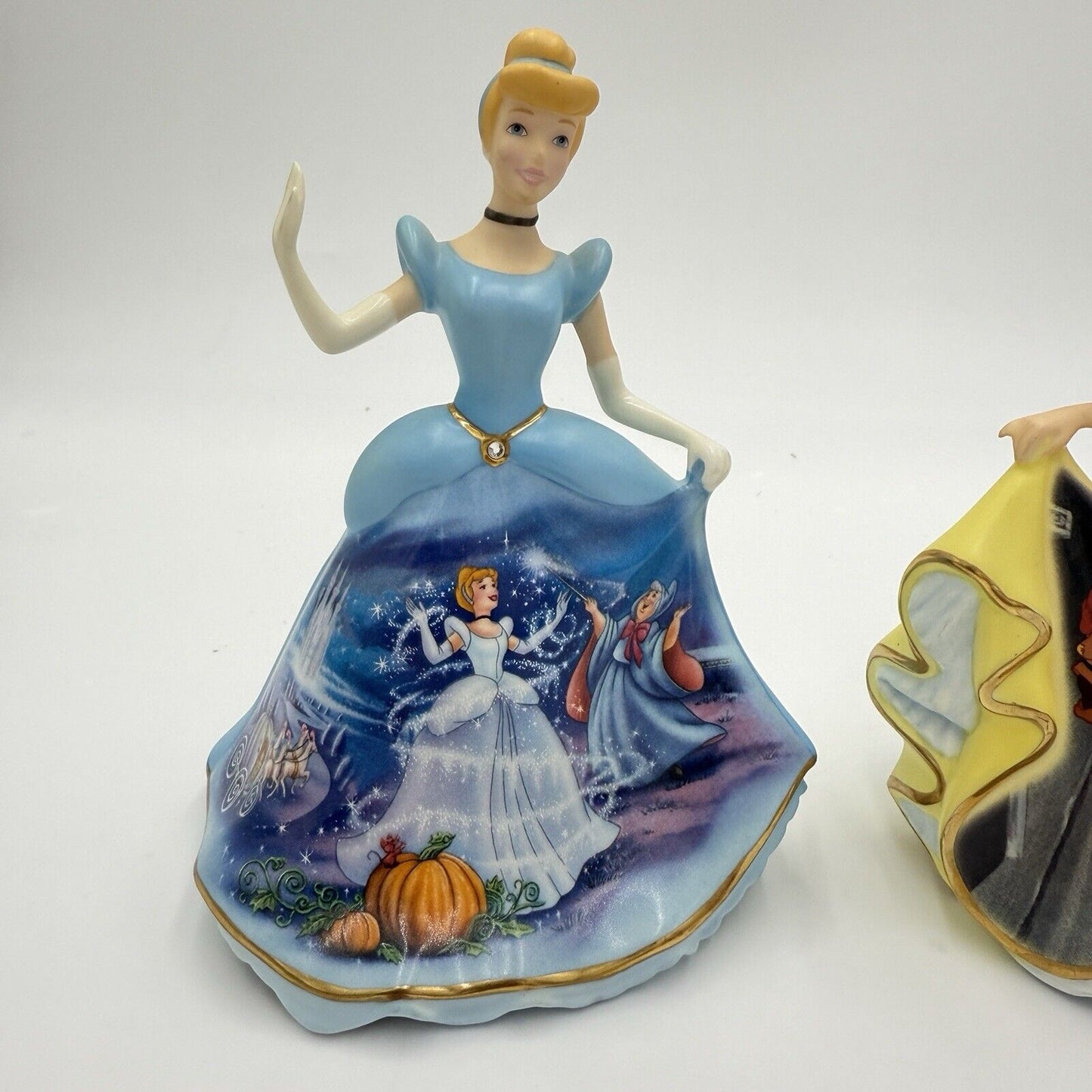 Disney Bradford Editions Cinderella and Snow White Porcelain Bell Figurine 2004