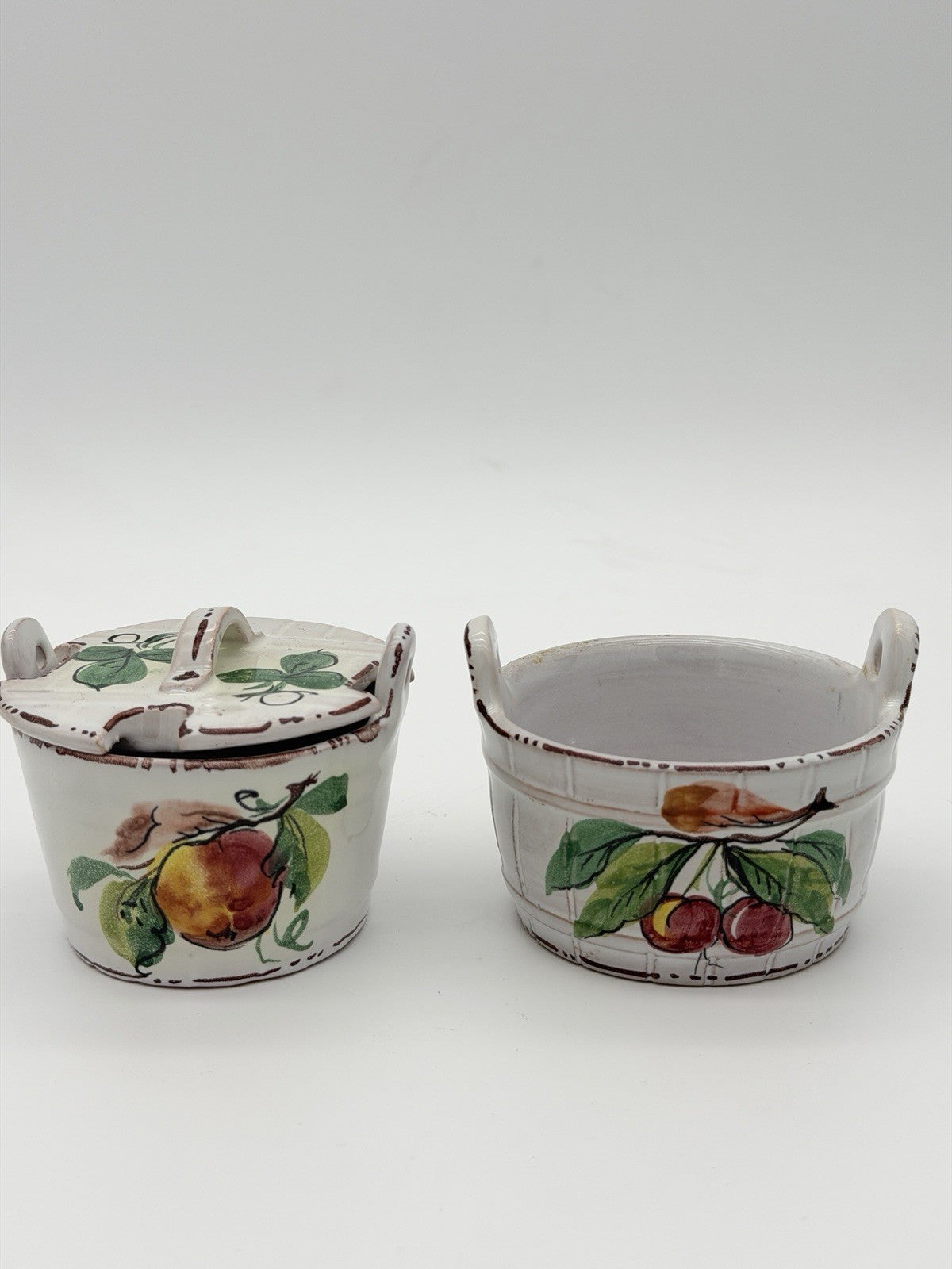 The Koscherak Brothers K.B.N.Y pottery majolica Italian painted bucket Bowls