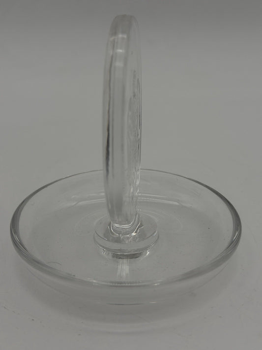 Lalique Crystal France 1976 Eagle Ring Holder Etched Vintage Jewelry Display