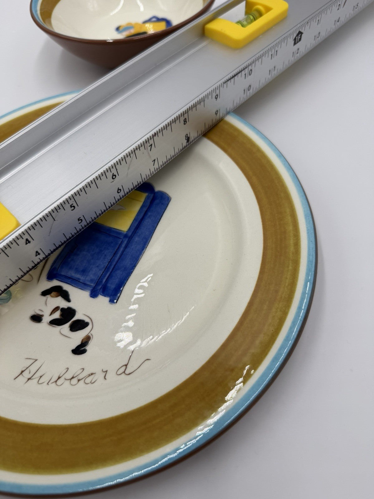 1960's Stangl Pottery kiddieware dinner plate & Bowl MOTHER HUBBARD Painted