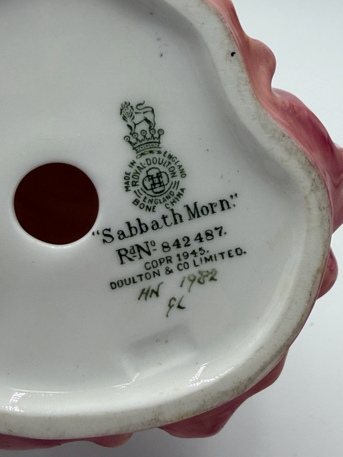 Royal Doulton Porcelain Sabbath Morn England HN.1982 Painted Vintage Rare