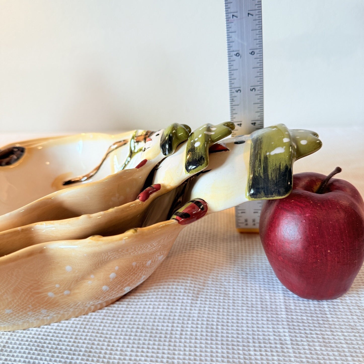 Dario Farrucci Serving Bowl Hand Painted 9" Snowman Family 3 Nesting Holiday Dec