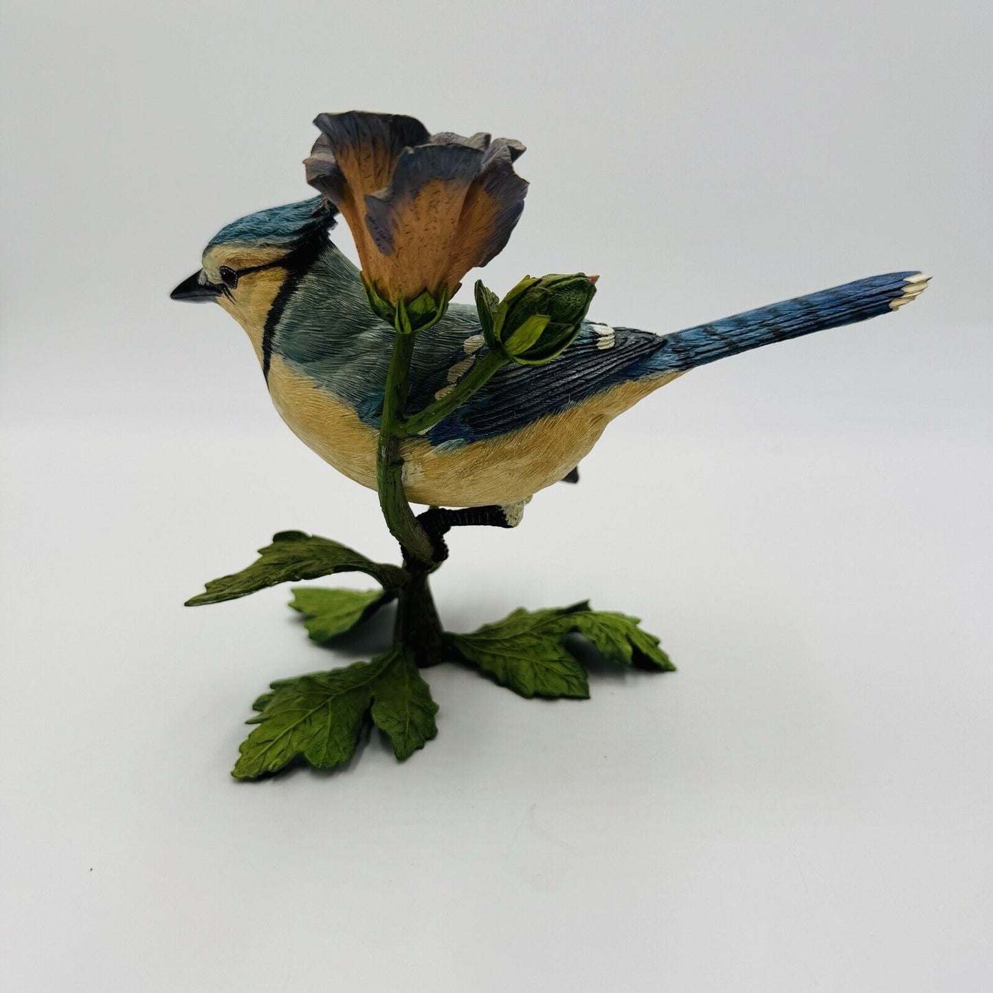 The Danbury Mint Collection Blue Jay Bird Figurine Glimpse of Summer by Bob Guge