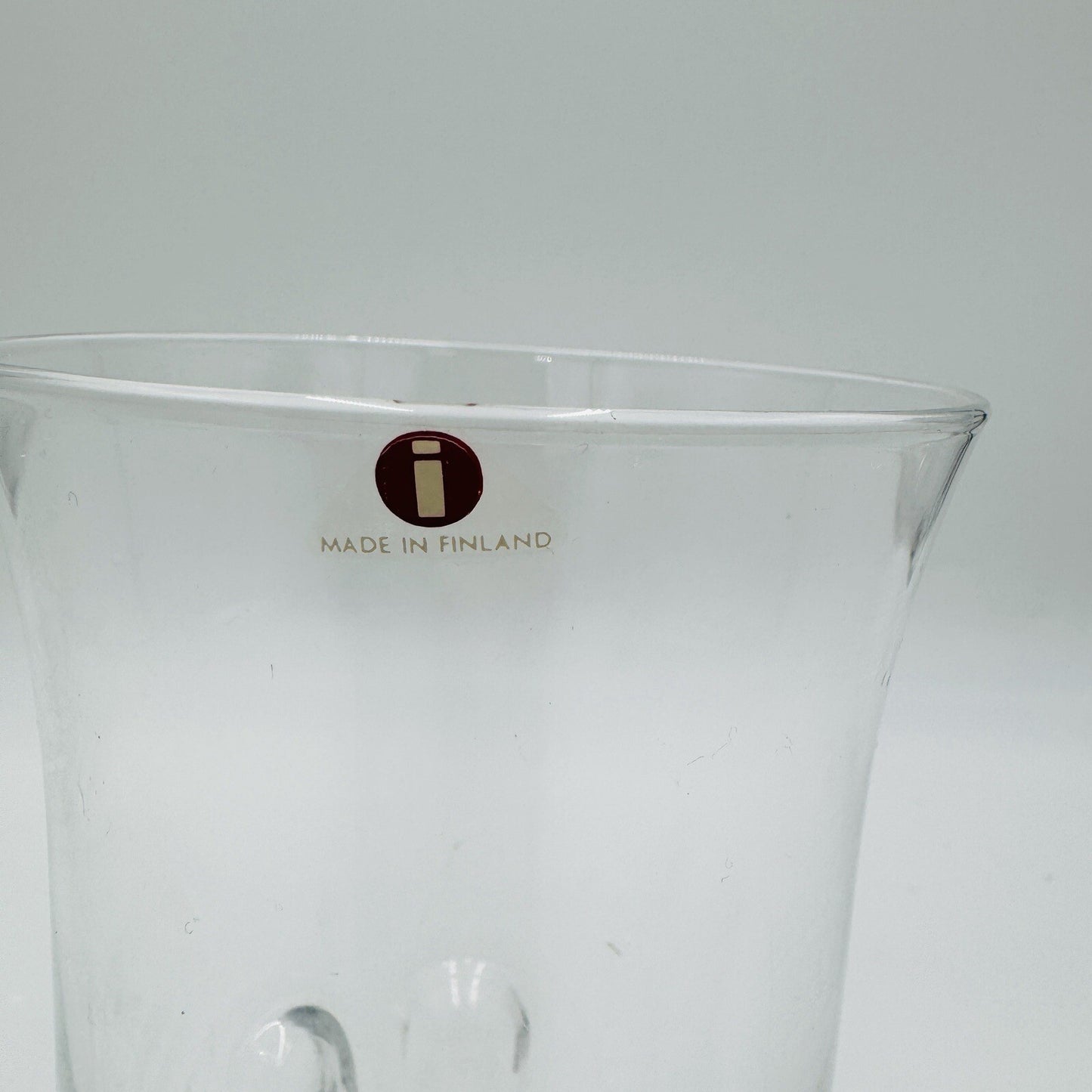 iittala Finland Crystal Glass Vase Marja Design Tapio Wirkkala 6.5” 1976 Vintage