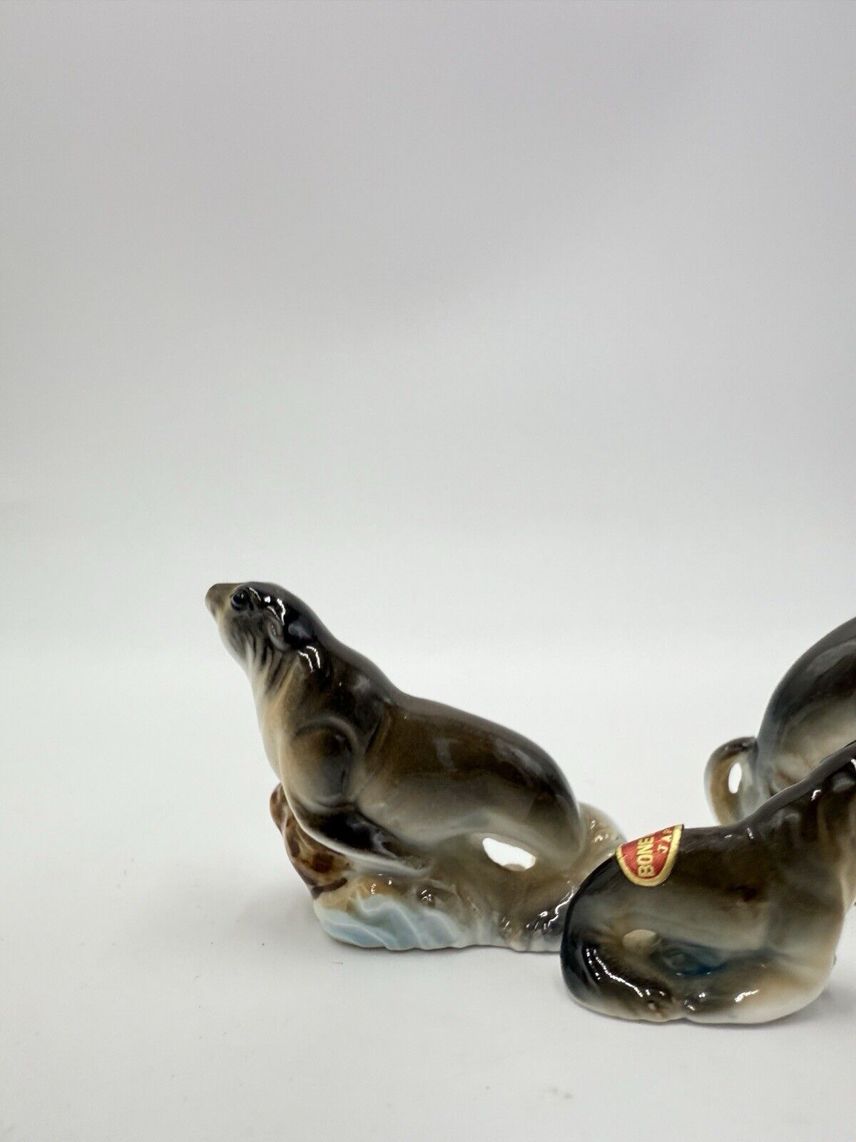 Vintage Bone China Japan Miniature Seals Figurines Set 3 PCs 1970’