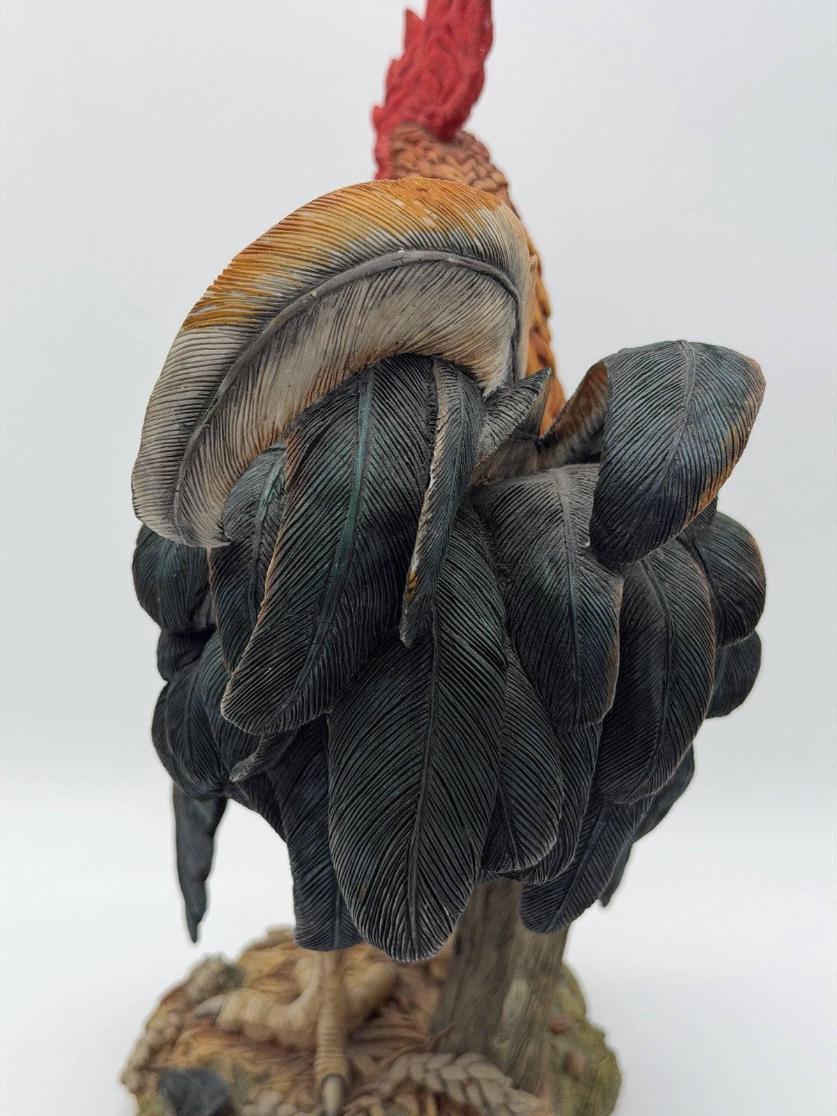 Huge Country Artists England Hand Painted Signed Rooster Sculpture 17”H