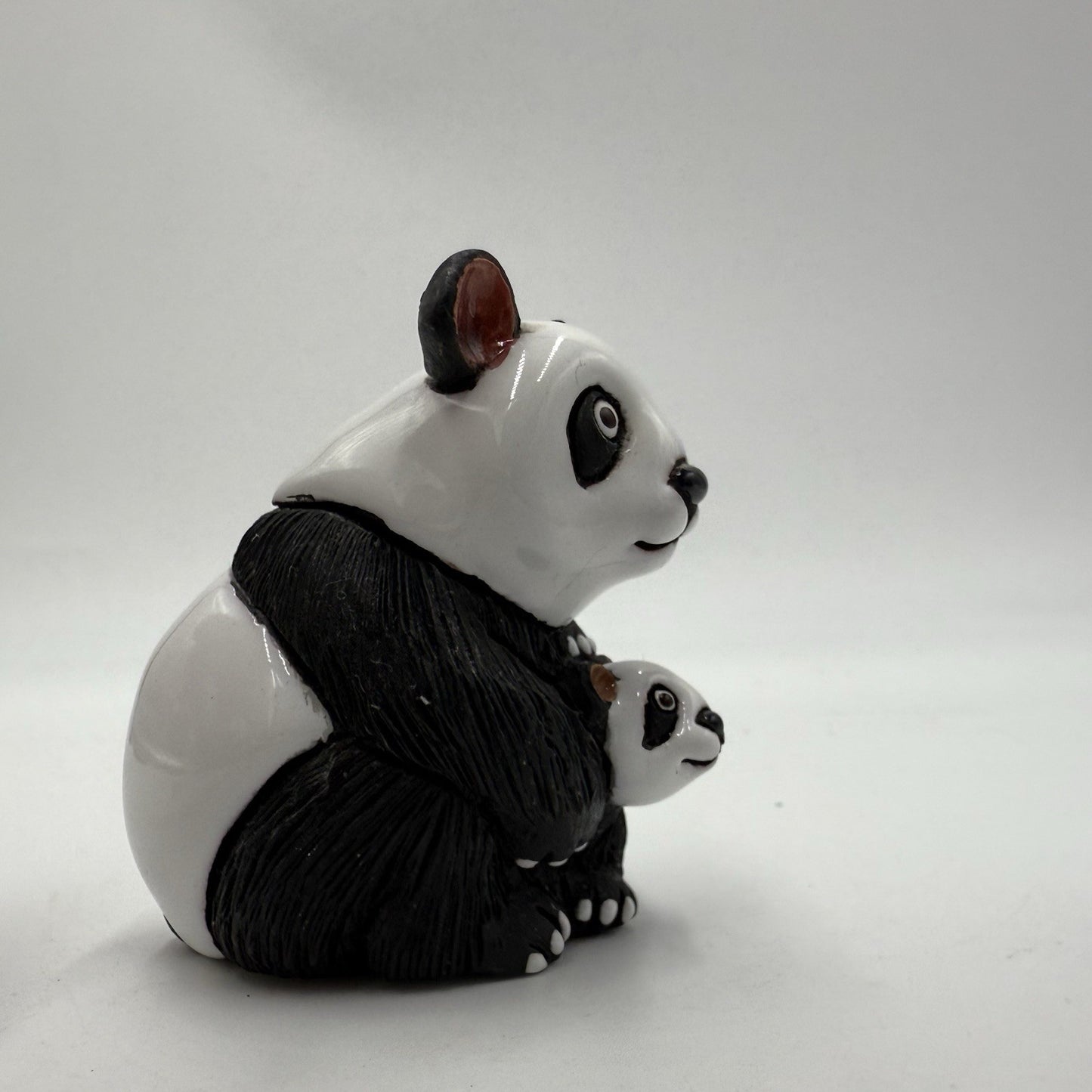 Vintage LEPS Peru Pottery Rinconada Panda Mama Bear & Cub Figurine