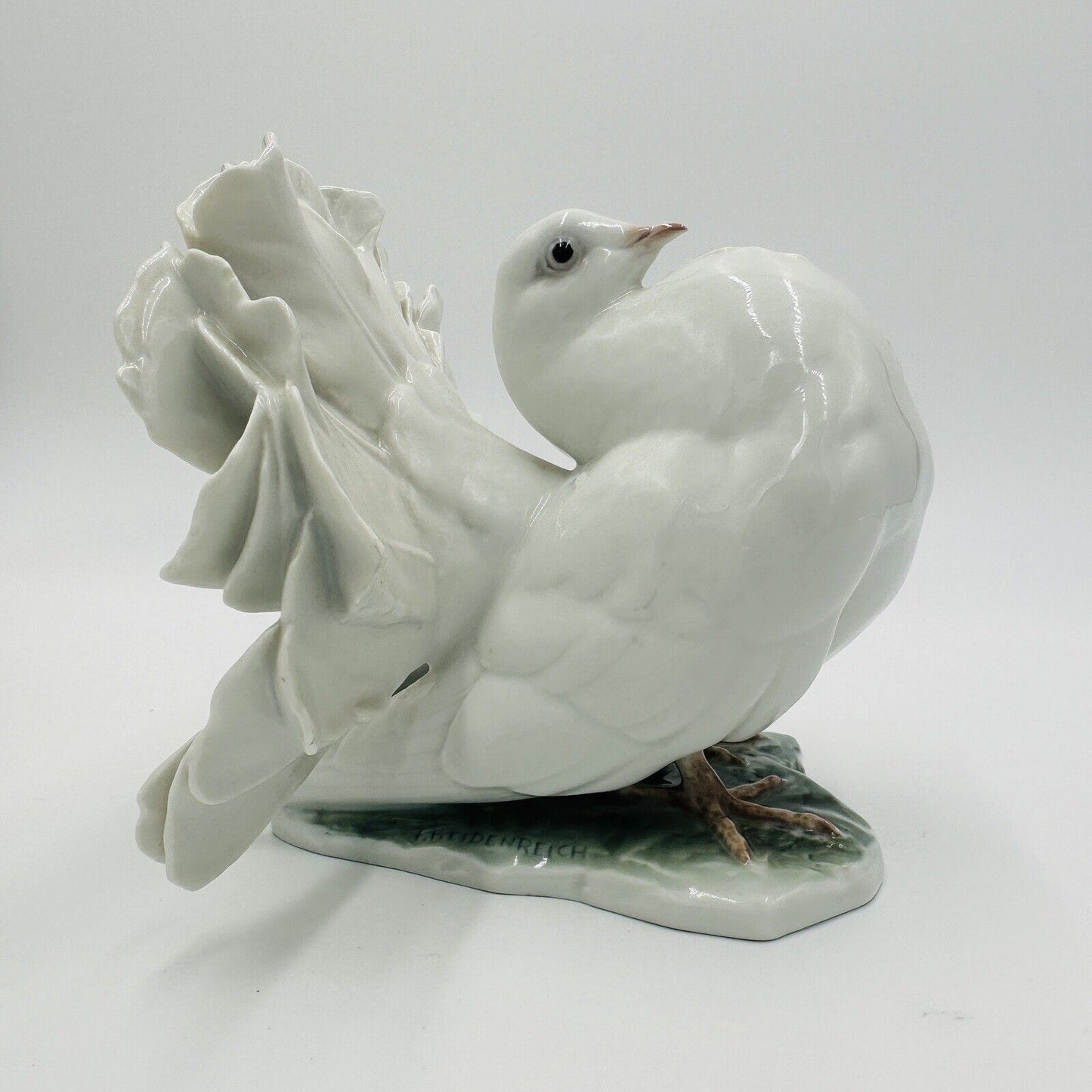 Rosenthal Dove Figurine Porcelain White Hand-painted Signed Decor German Art