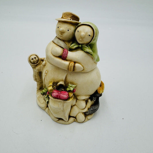 Harmony Kingdom Snowdonia Fields Box Figurine 90s Snowman Trinket Box