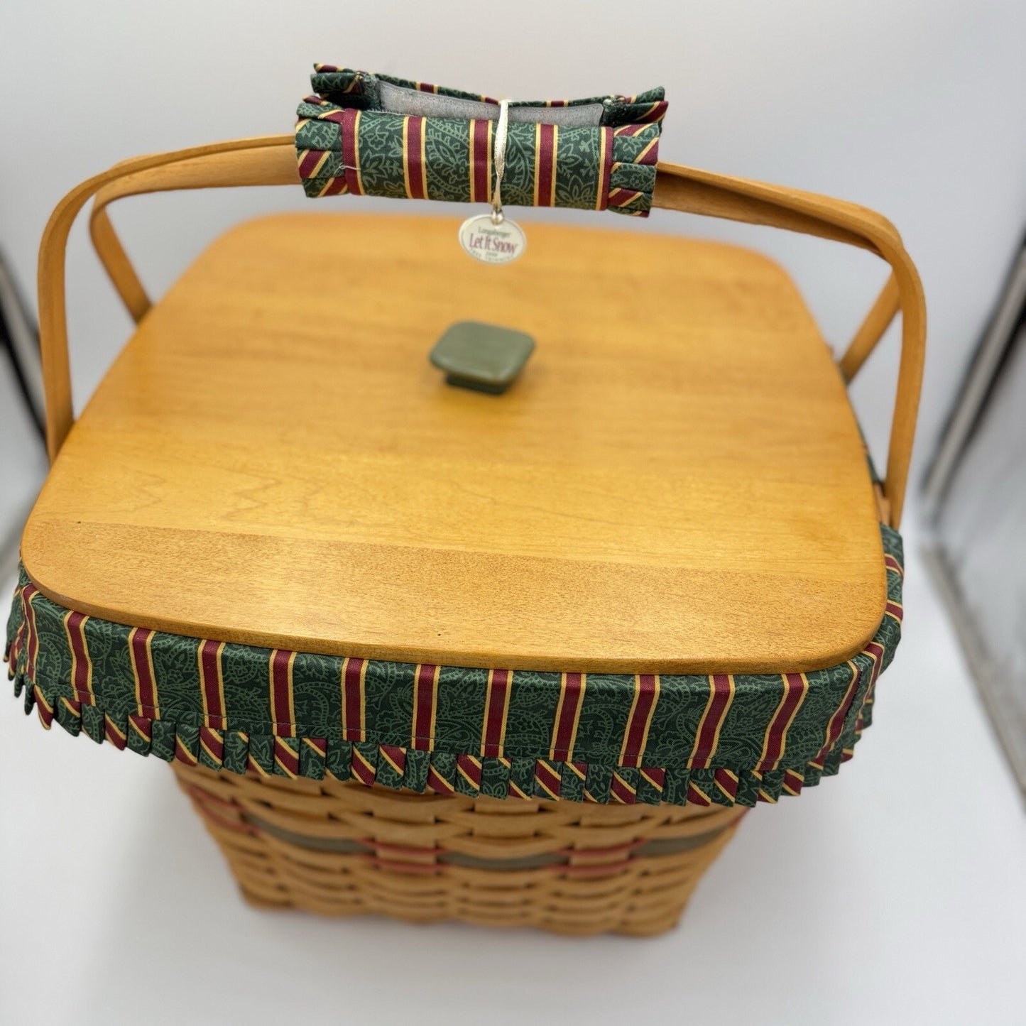 Longaberger 1995 Holiday Hostess Evergreen Basket Set Lid Christmas 9th Edition