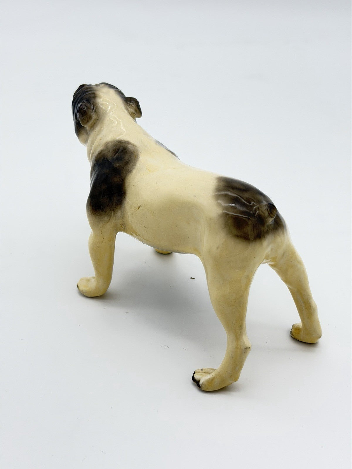 Vintage Mortens Studio Bulldog Figurine W/ Original Sticker Dog Ceramic Painted