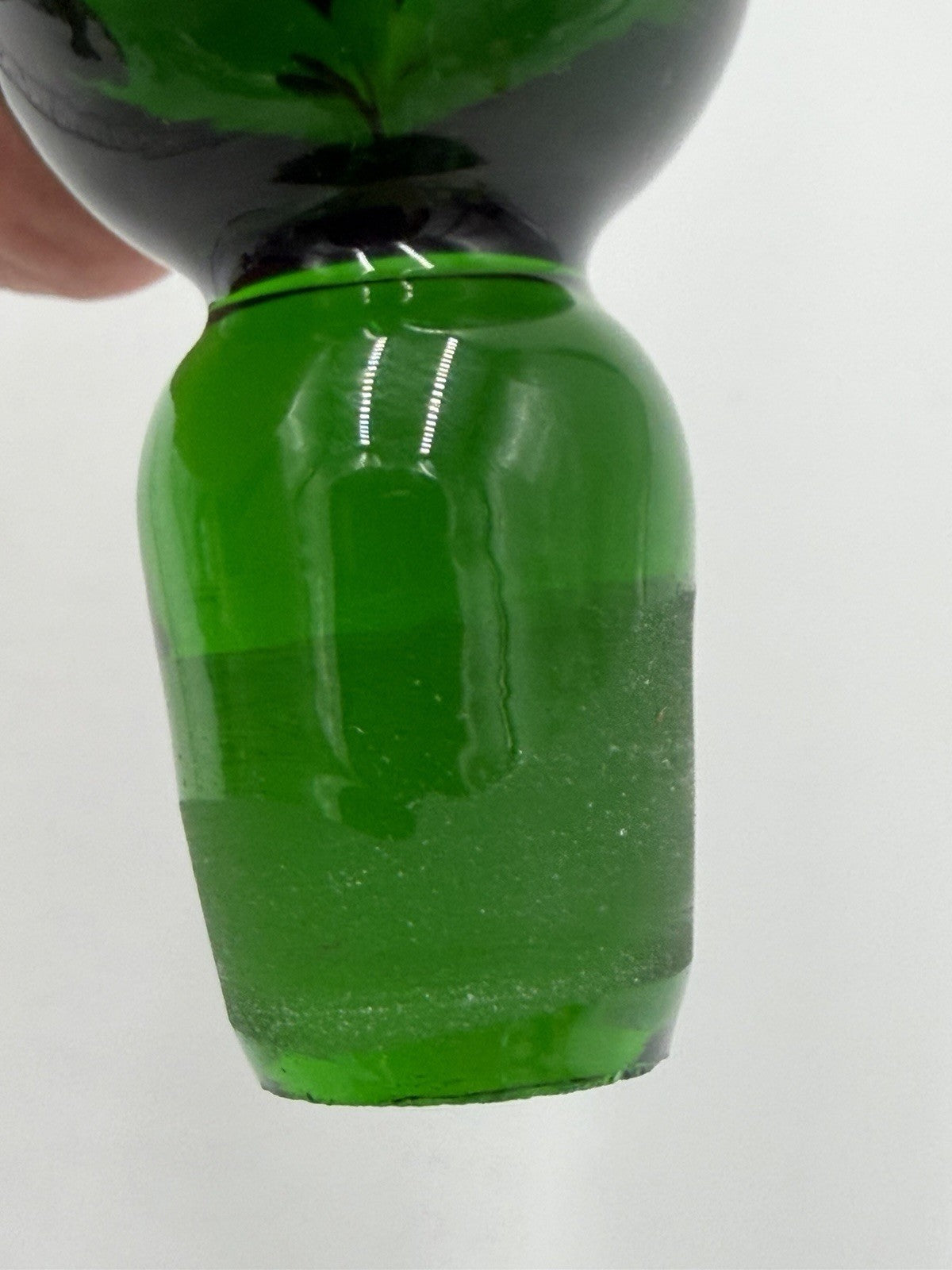 MCM Blenko Crackle Decanter Art Glass Stopper ONLY Green Emerald Hand Blown 5.5”