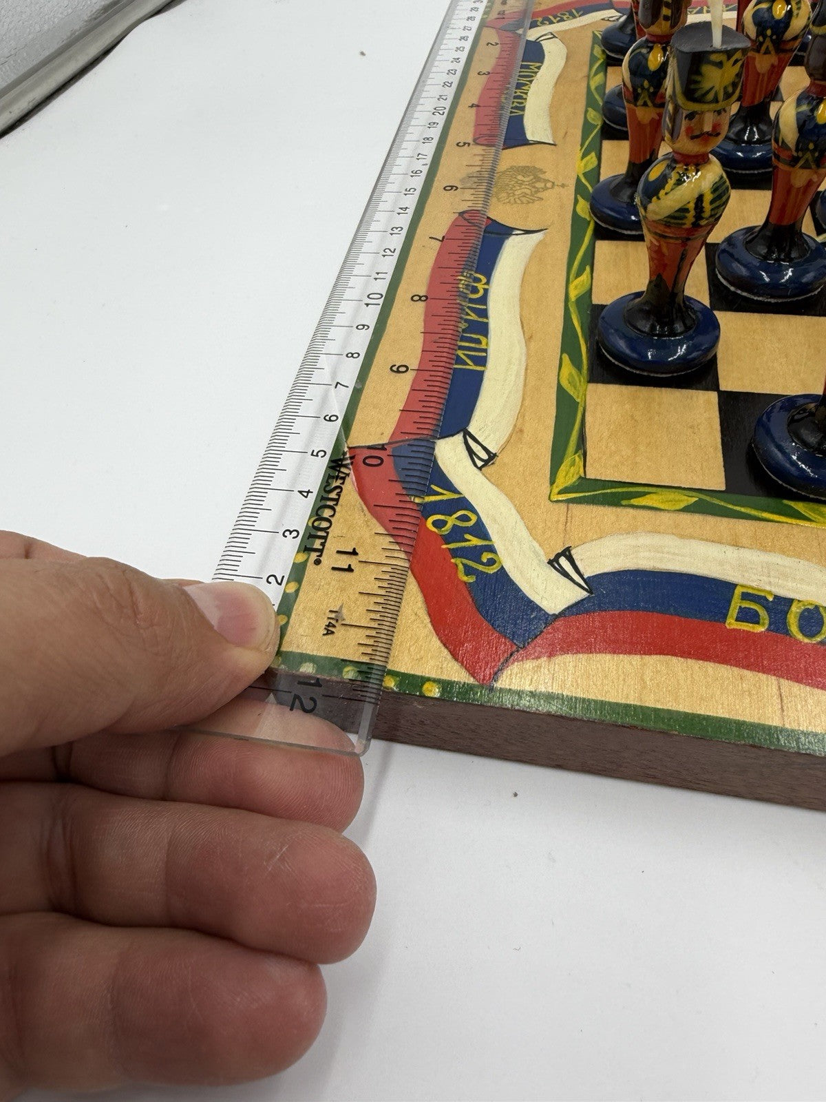 Russian vintage Matryoshka chess set 24 Pawns Plus Wooden Board Soldiers