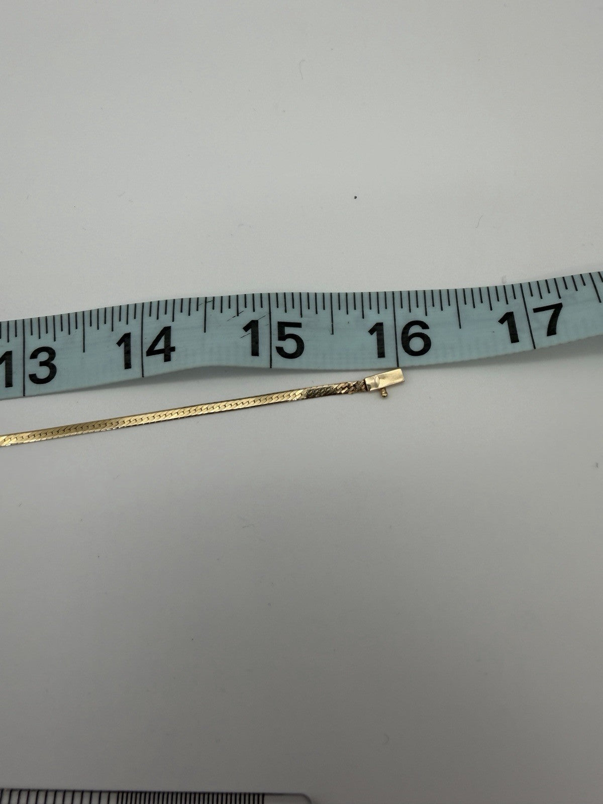 14k Italy Yellow Gold Herringbone V Drop Necklace 16”pearl Diamond 6g
