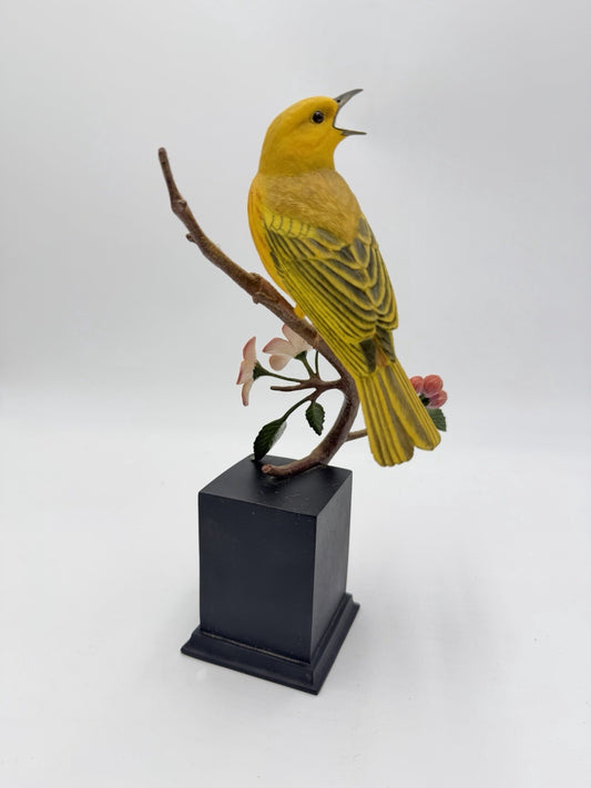 RARE Danbury Mint SPRING SERENADE Yellow  WARBLER Bird  Figurine BY JEFF RECHTIN