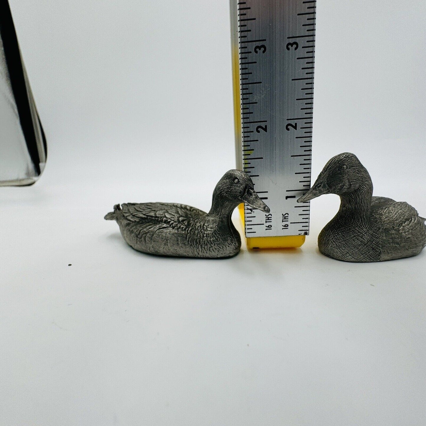 GdeL Pewter Mallard & Canvasback Ducks  Figurines Canada Made Miniatures Vintage