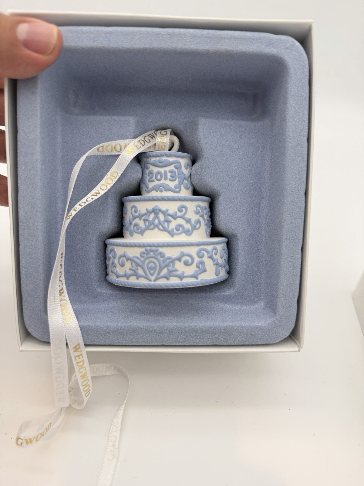 Wedgwood Jasperware First Christmas Together Wedding Cake 2013 Hanging Ornament