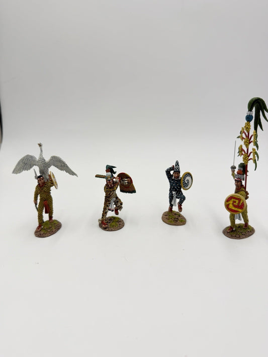 JOHN JENKINS Designs Diecast Painted AZTECS & CONQUISTADORS Soldiers 4 Figurines