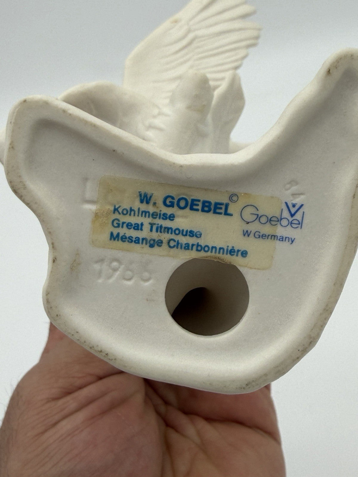 Goebel Great Titmouse White Bisque Porcelain Bird Figurine Germany Unpainted 5”