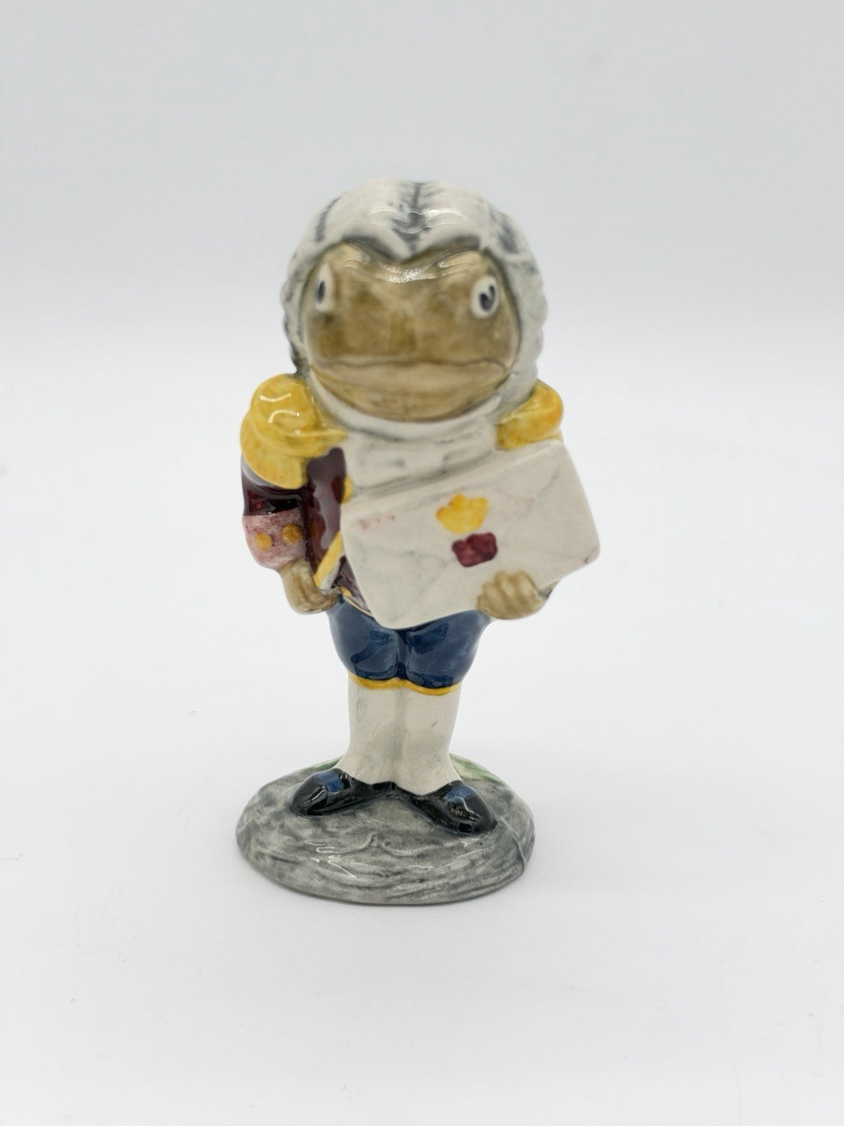 Beswick England Porcelain Frog Footman W/letter Alice In Wonderland Figurine 4”