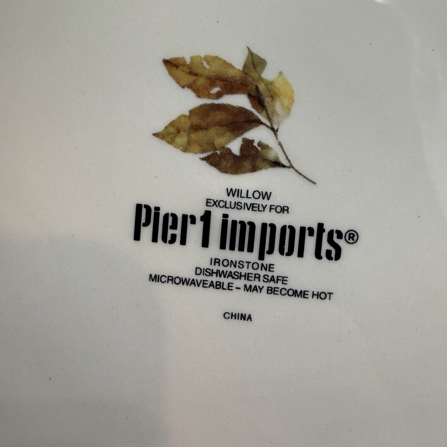 Pier 1 Imports Willow Ceramic Salad Plates Set 4 Pieces Autumn 9”