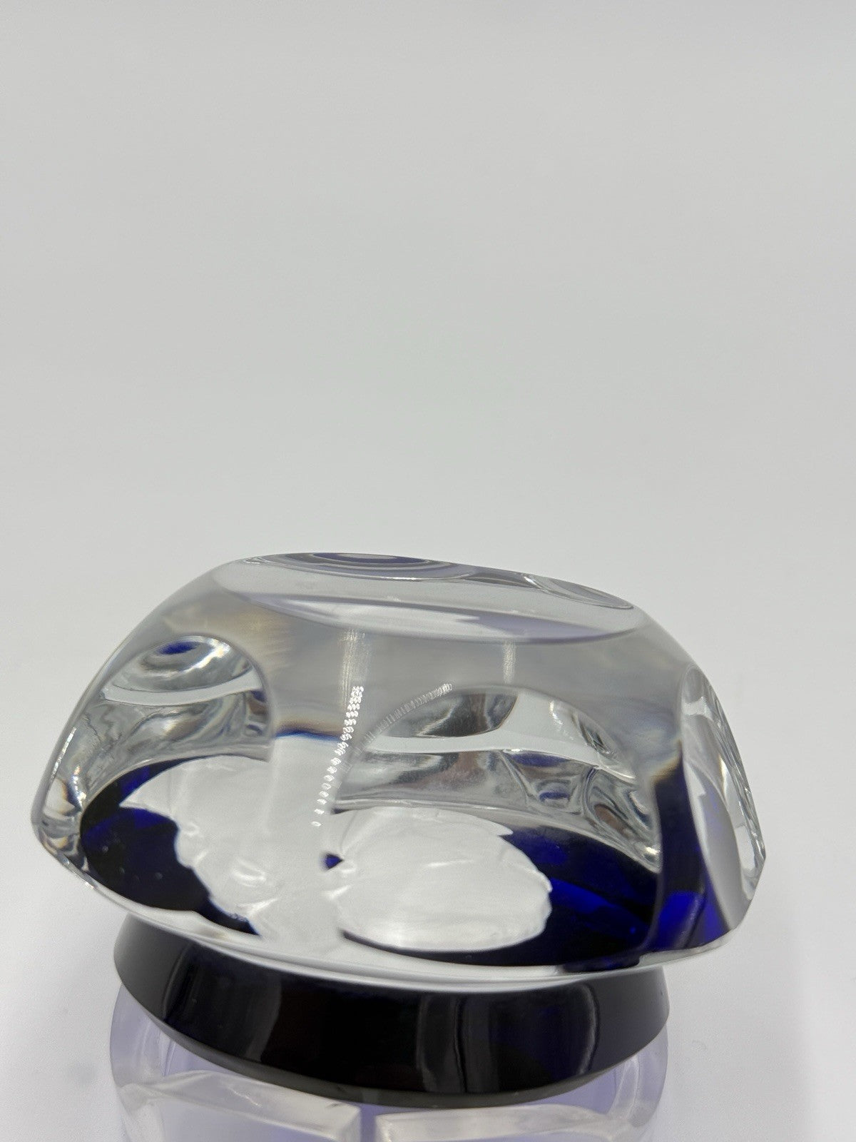 Baccarat Blue French Crystal Paperweight President Herbert Hoover Cameo