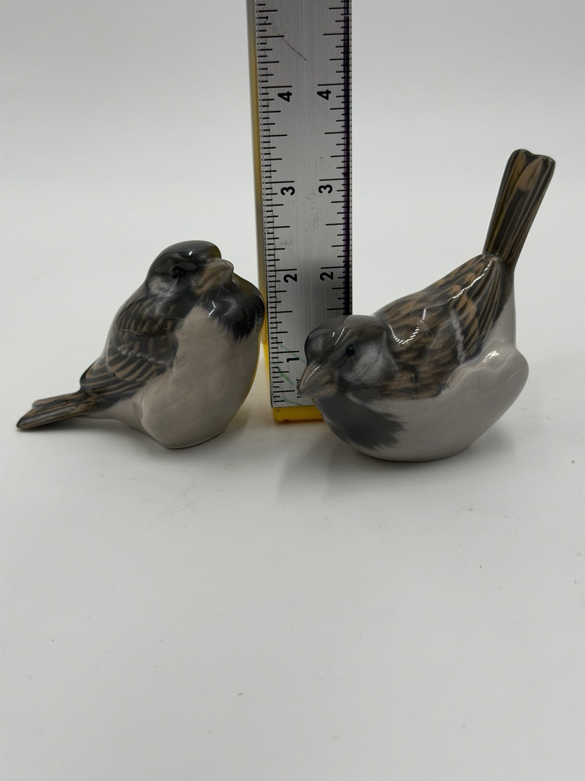 Royal Copenhagen Porcelain Sparrow Birds #1081 & #1519 Figurines Denmark Vintage