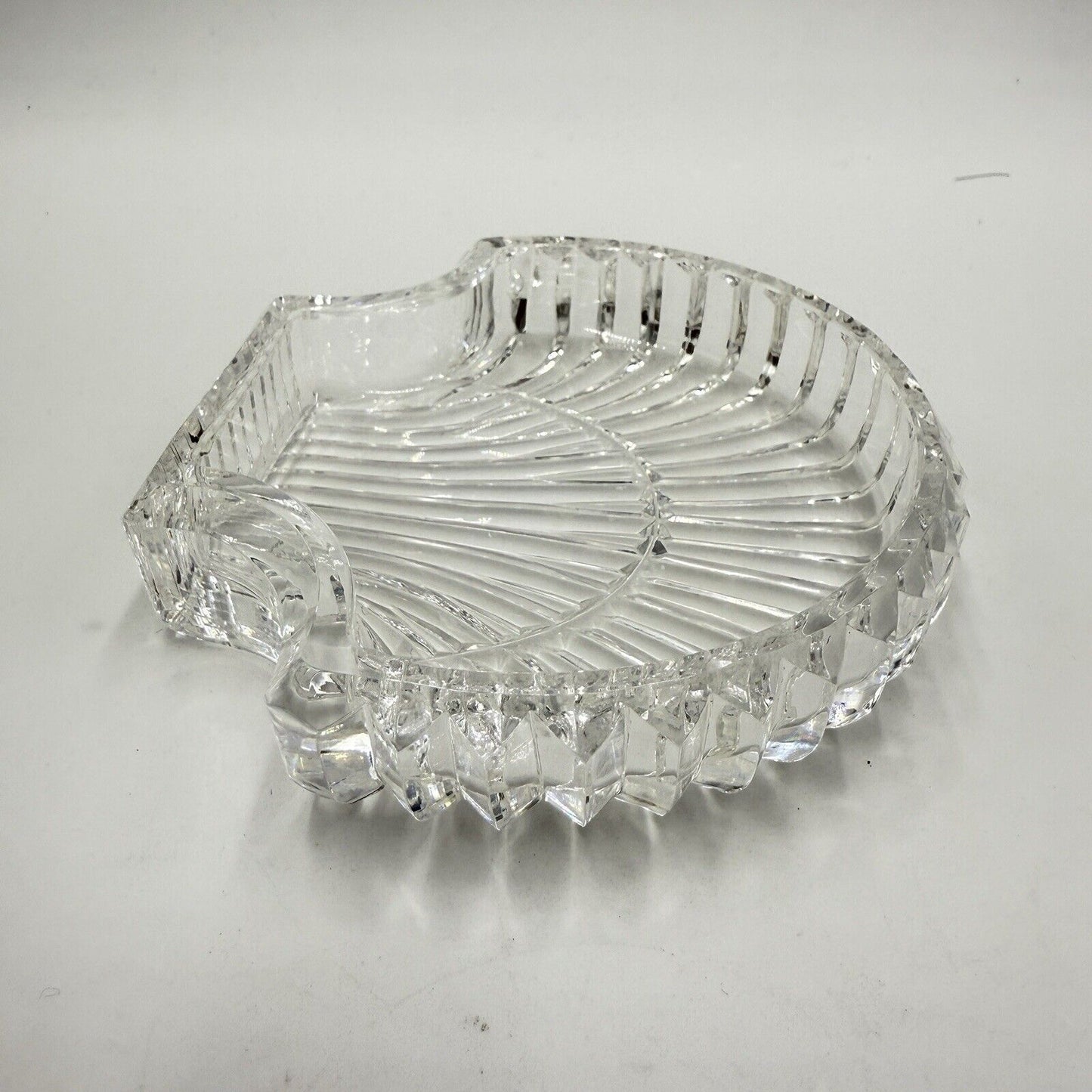 Waterford Crystal Vanity Shell Shape Tray 5” Jewelry Trinket Dish Vintage