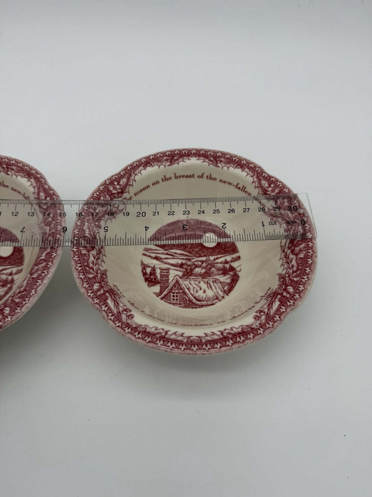 Johnson Brothers Red Porcelain Twas The Night Cereal Bowl Porcelain England 2