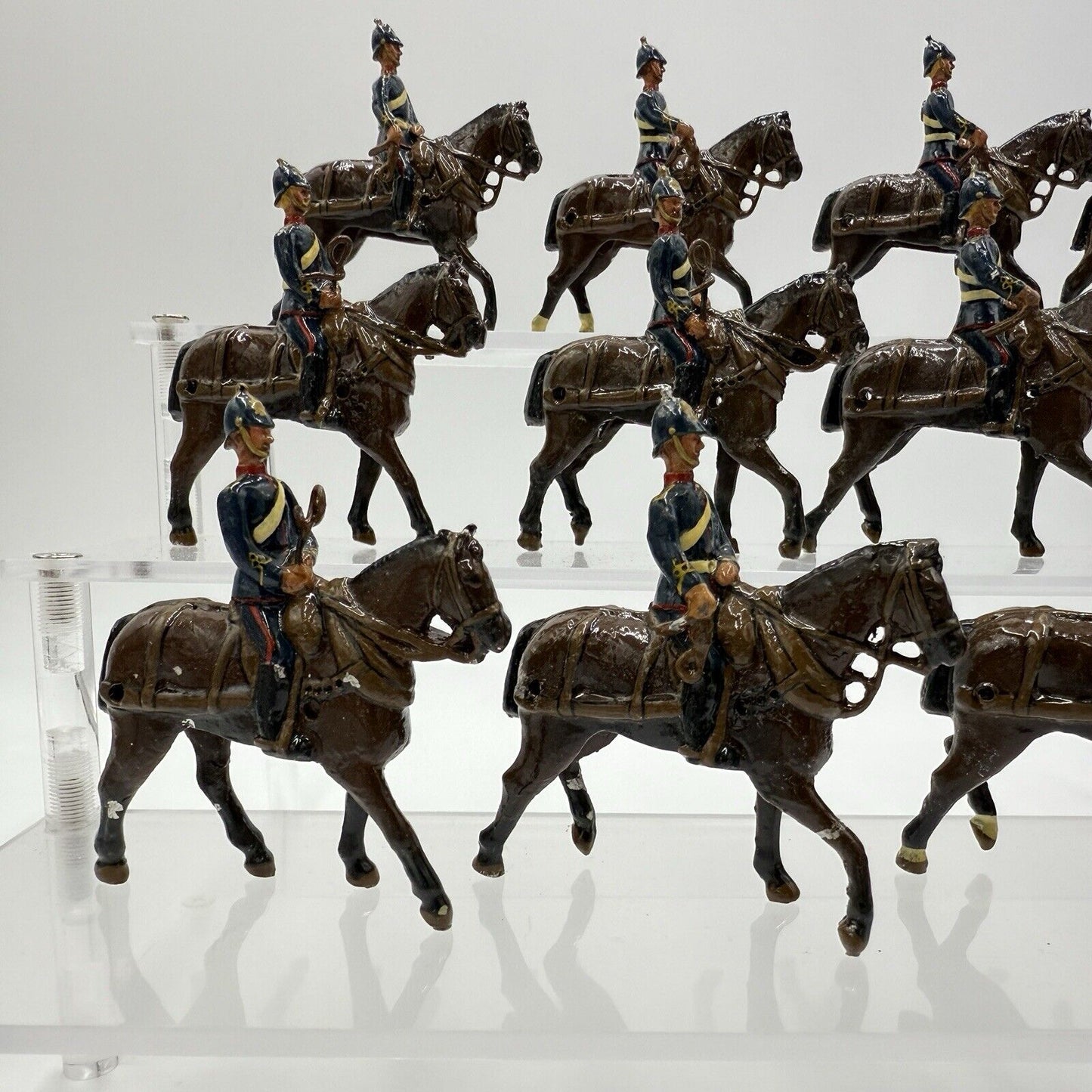 Rare Britains Toys Soldiers Painted Horses & Riders England Lot Of 12 PCs