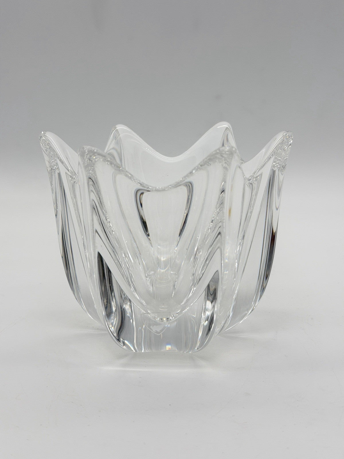 Orrefors Art Crystal Belle Tulip Vase Bowl Votive Candle Holder Johannson 4”