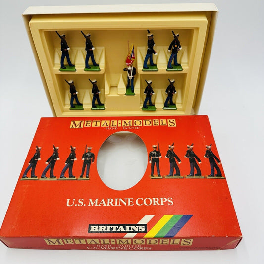 Britains LTD Toys Soldiers Metal Models 9 US Marine Corps Figurines #7303-1986