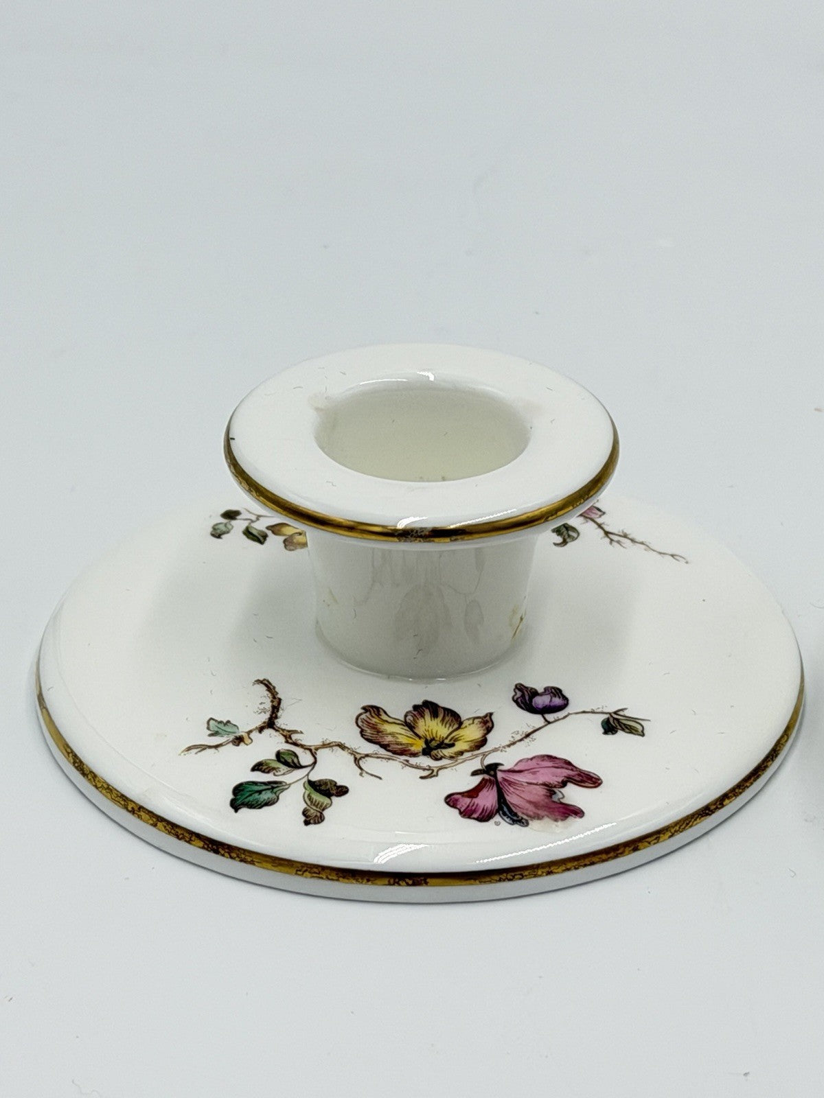Wedgwood Bone China Taper Candle Holders & Small Tray Set 3 PCs Porcelain Englan