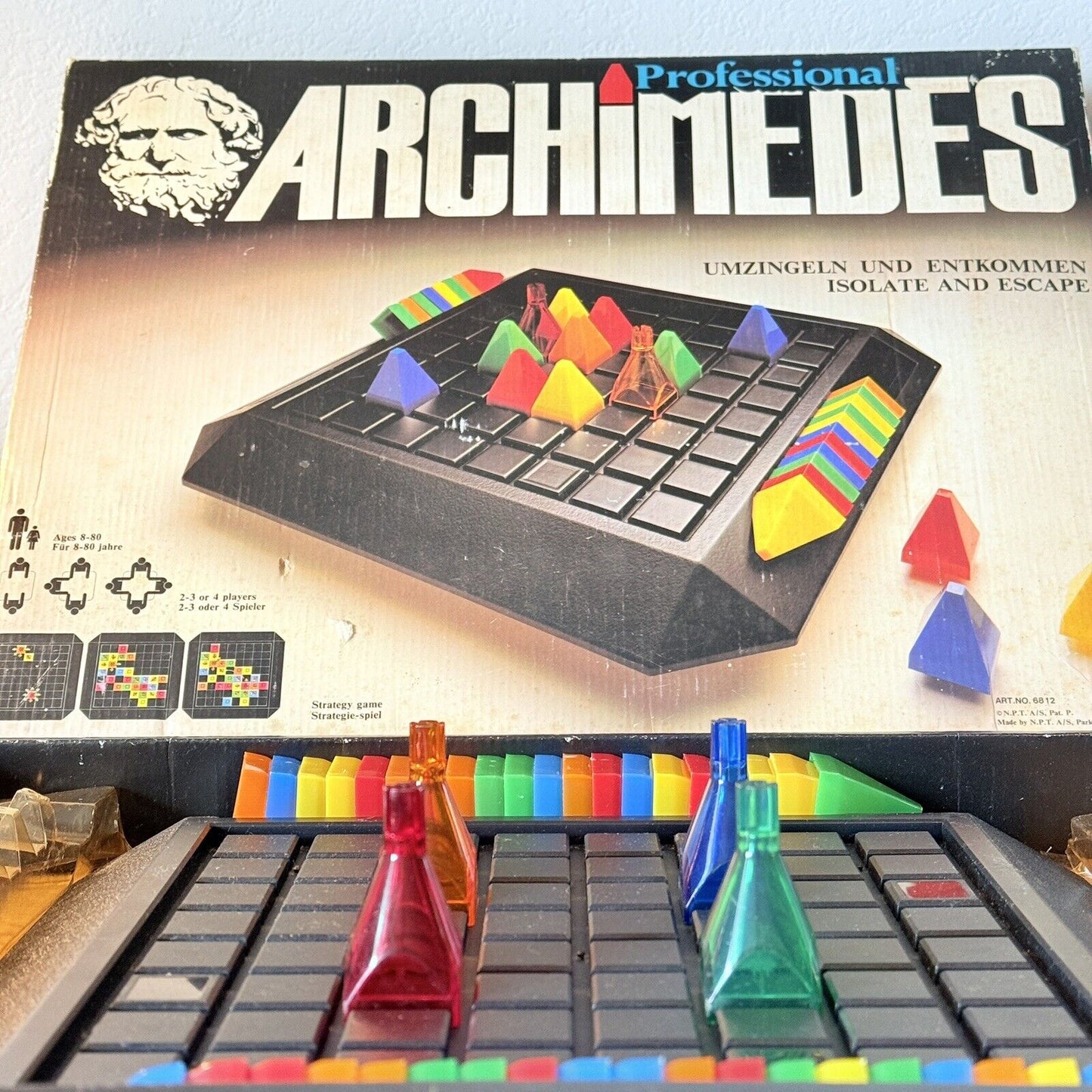 Professional Archimedes Board Game 2-4 Players Isolate And Escape Norway Vintage