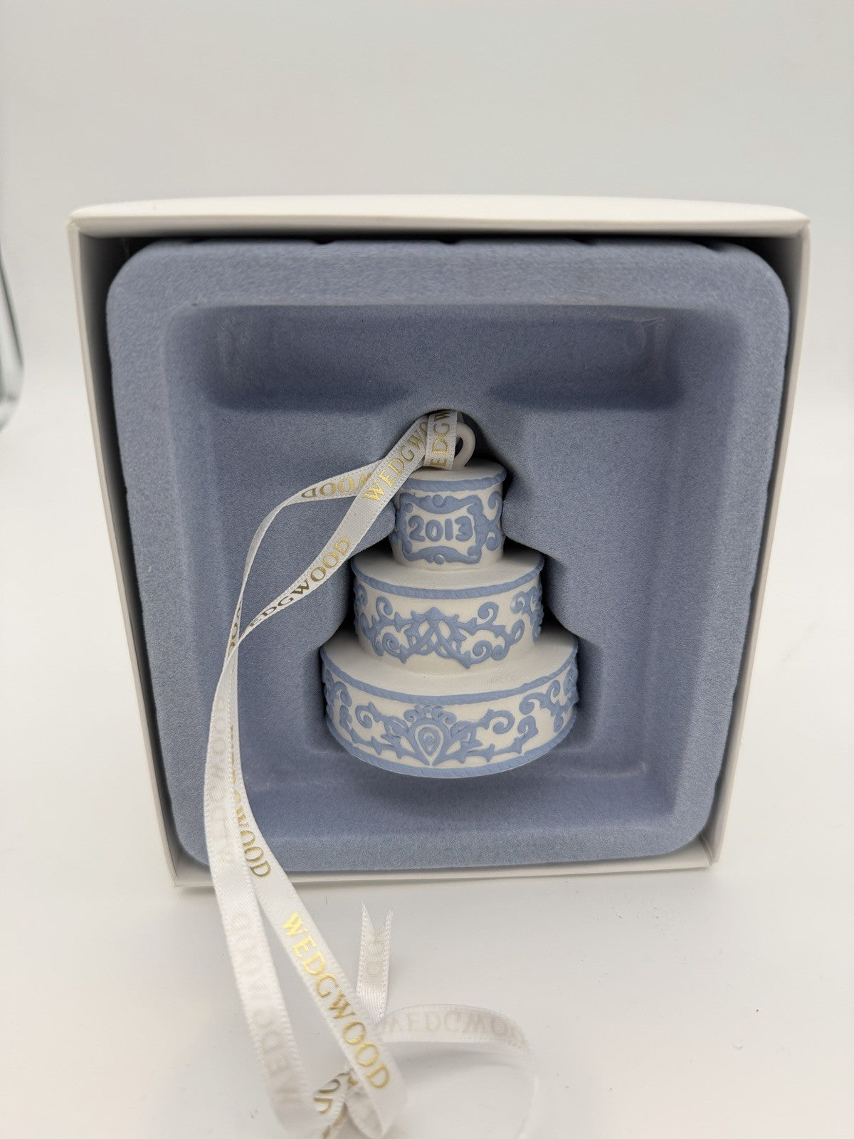 Wedgwood Jasperware First Christmas Together Wedding Cake 2013 Hanging Ornament