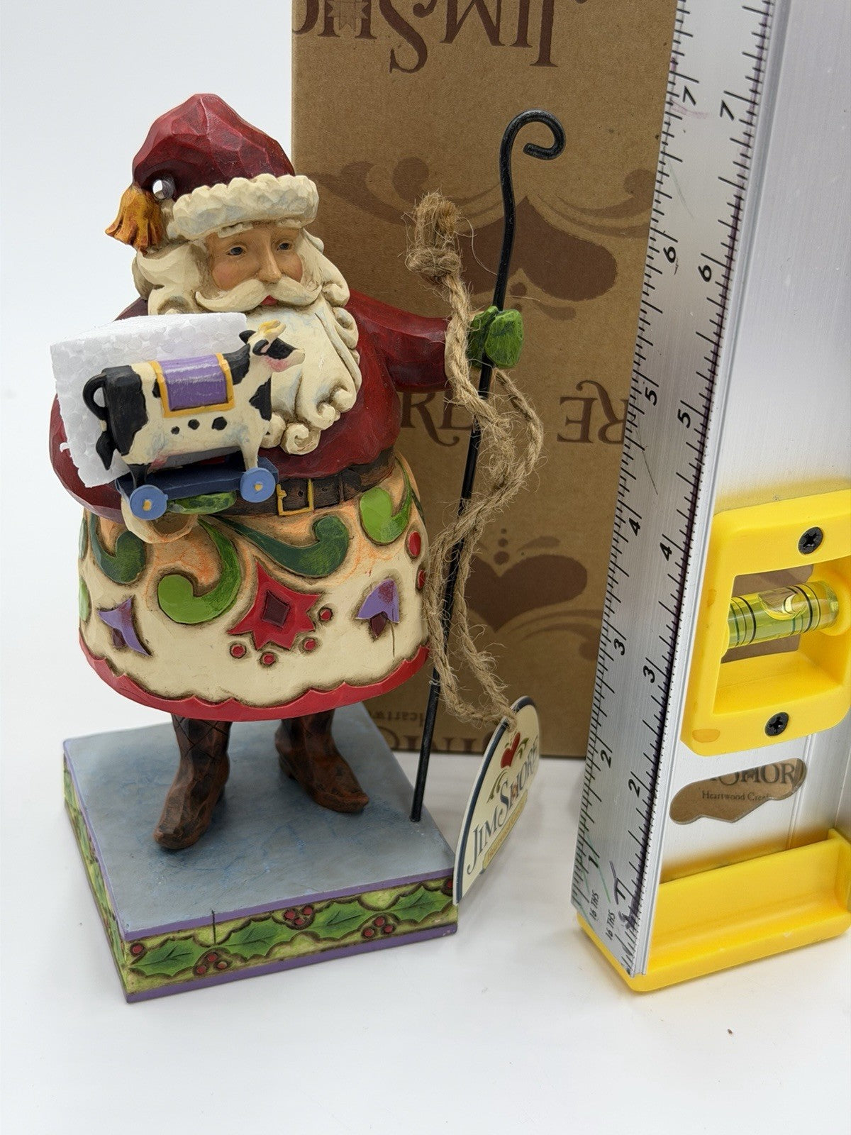 Jim Shore Heartwood Creek Holiday Fun 2008 Santa With Toy Cow Figurine