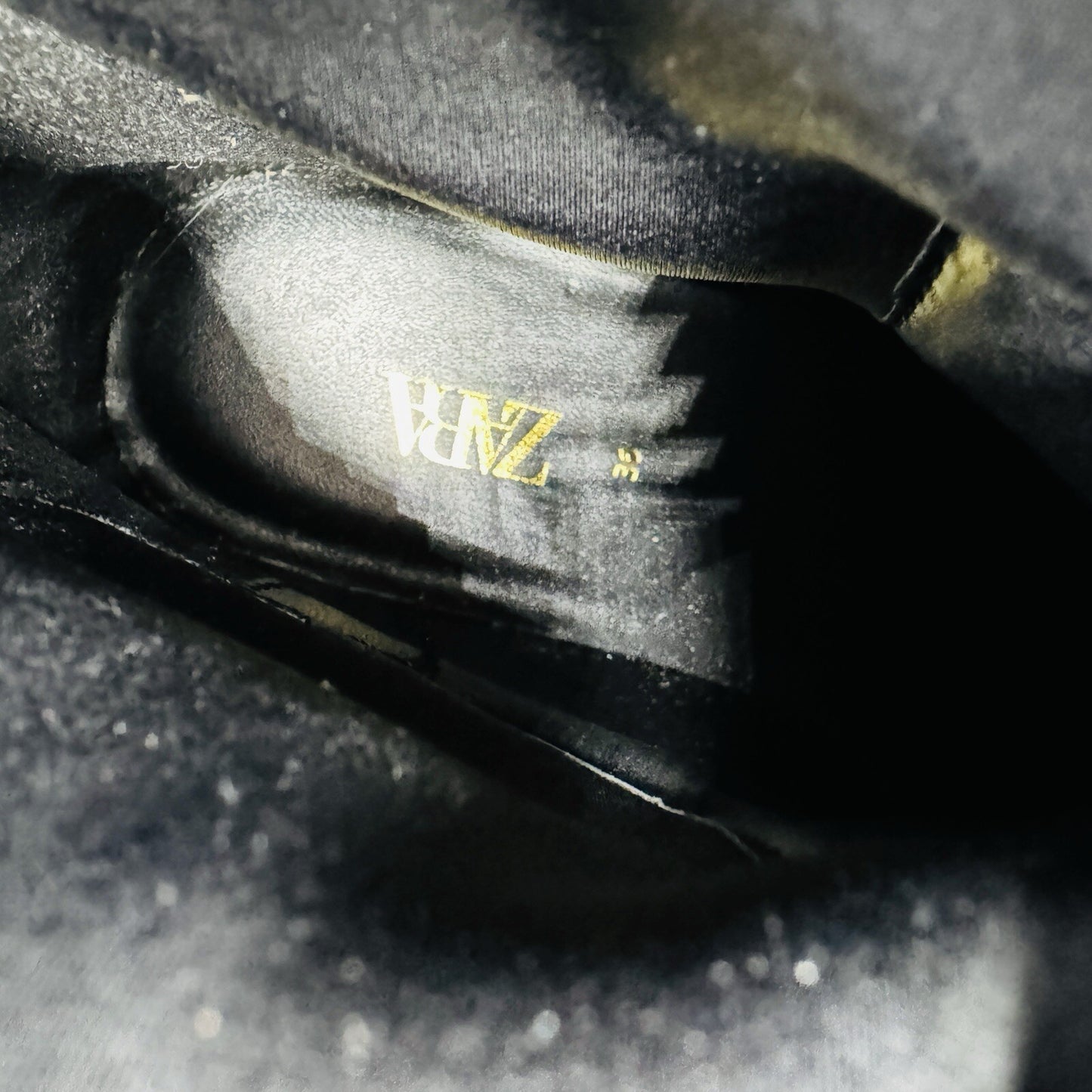 Zara Leather Lug Black Ankle Boots Size 36 EU Women US 5.5