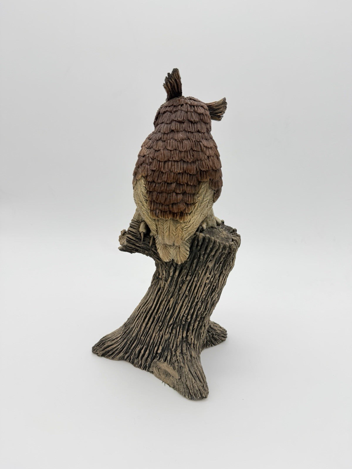 Clarence Cameron Studio Art Pottery Owl on a Branch Sculpture 11” Signed 1973