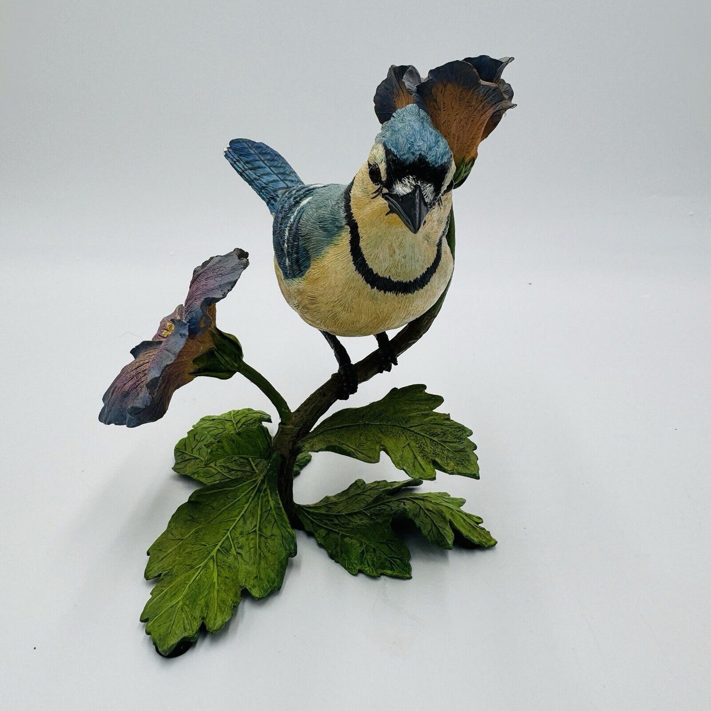 The Danbury Mint Collection Blue Jay Bird Figurine Glimpse of Summer by Bob Guge