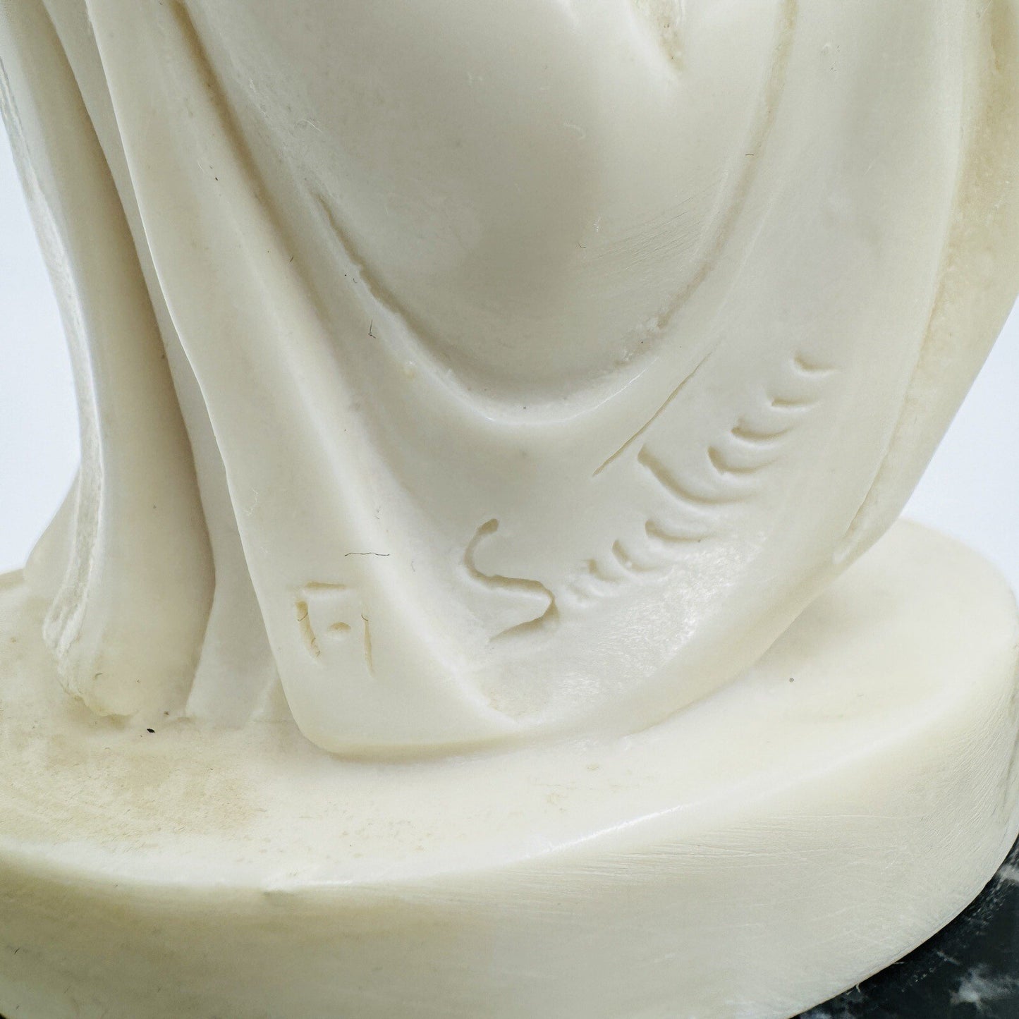 A. Santini Mother & Child Alabaster Sculpture Classic Figurine 7.5” Italy Vtg