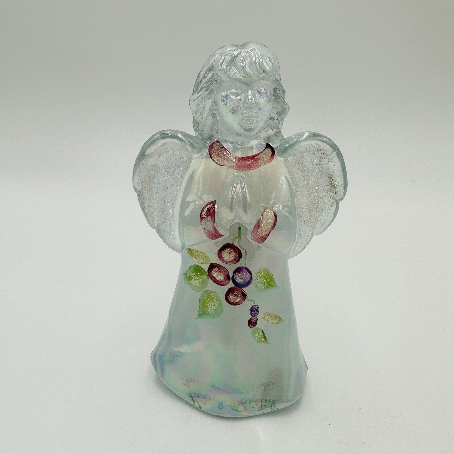 Fenton Angel Figurine 100 Year Anniversary Hand Painted Iridescent 2005 5in