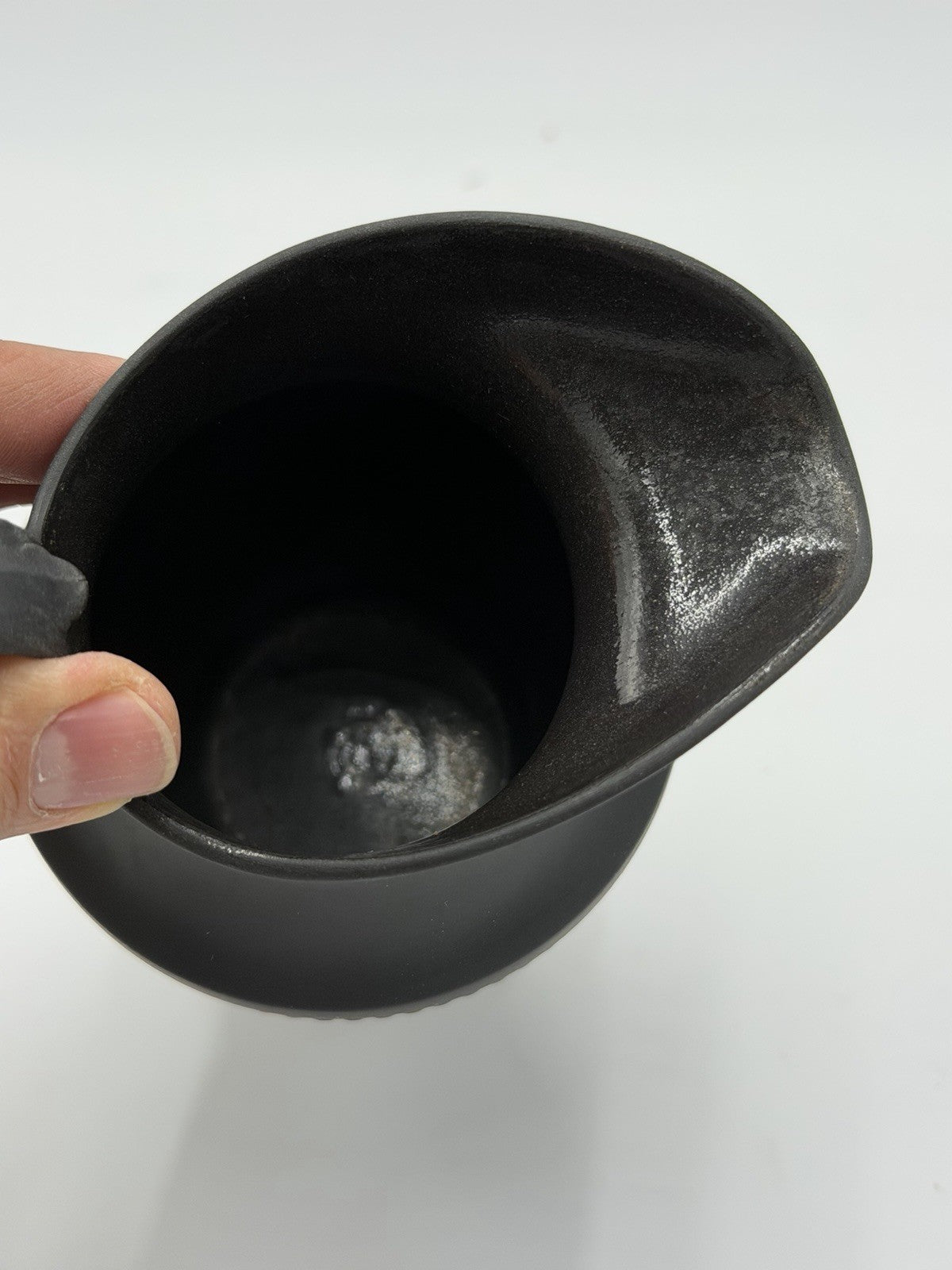 Wedgwood Black Basalt Antique Shape Fluted Creamer Pitcher 5.5”HAntique 19th C