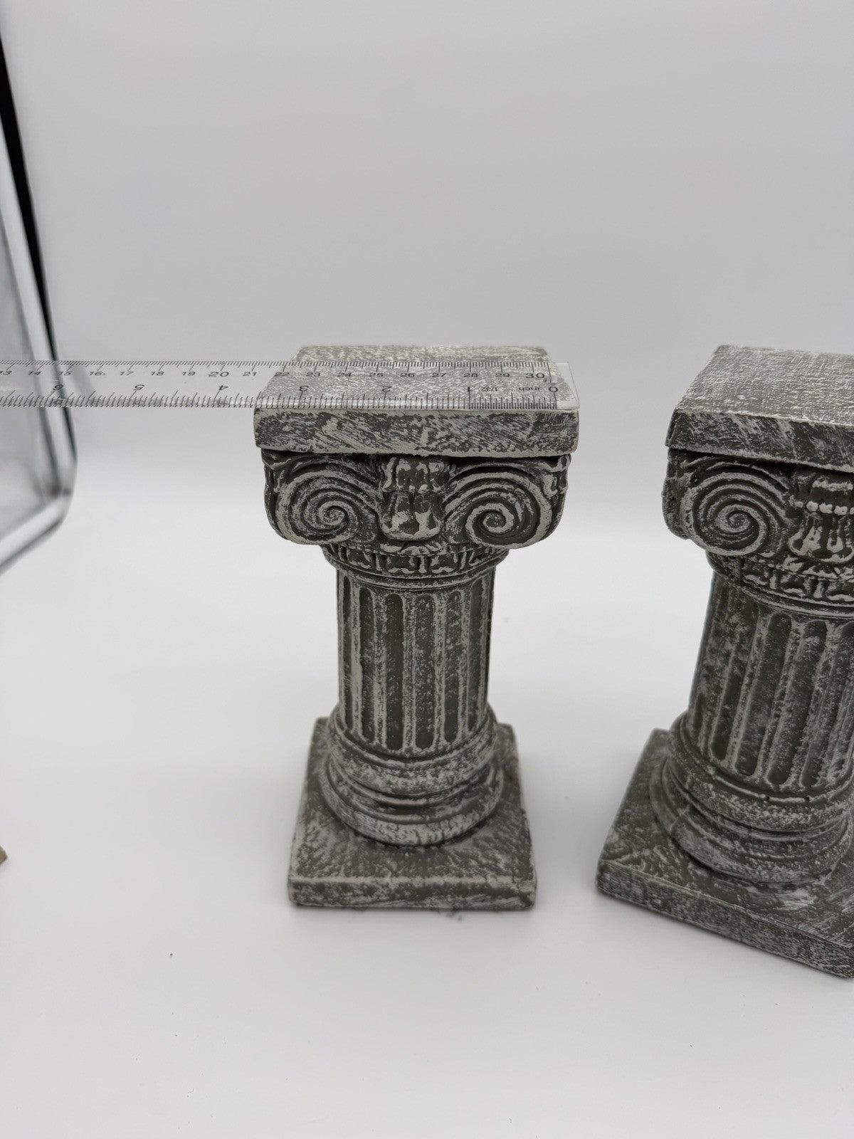 House Parts USA Solid Concrete Roman Pillar Mini Statue Pedestal 8” H