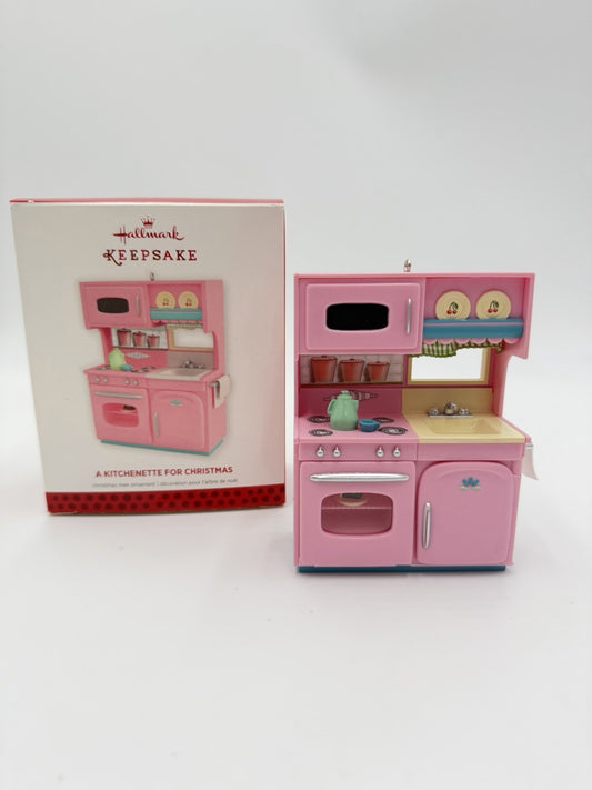 HALLMARK Keepsake A KITCHENETTE For Christmas Pink Ornament  2013 Boxed