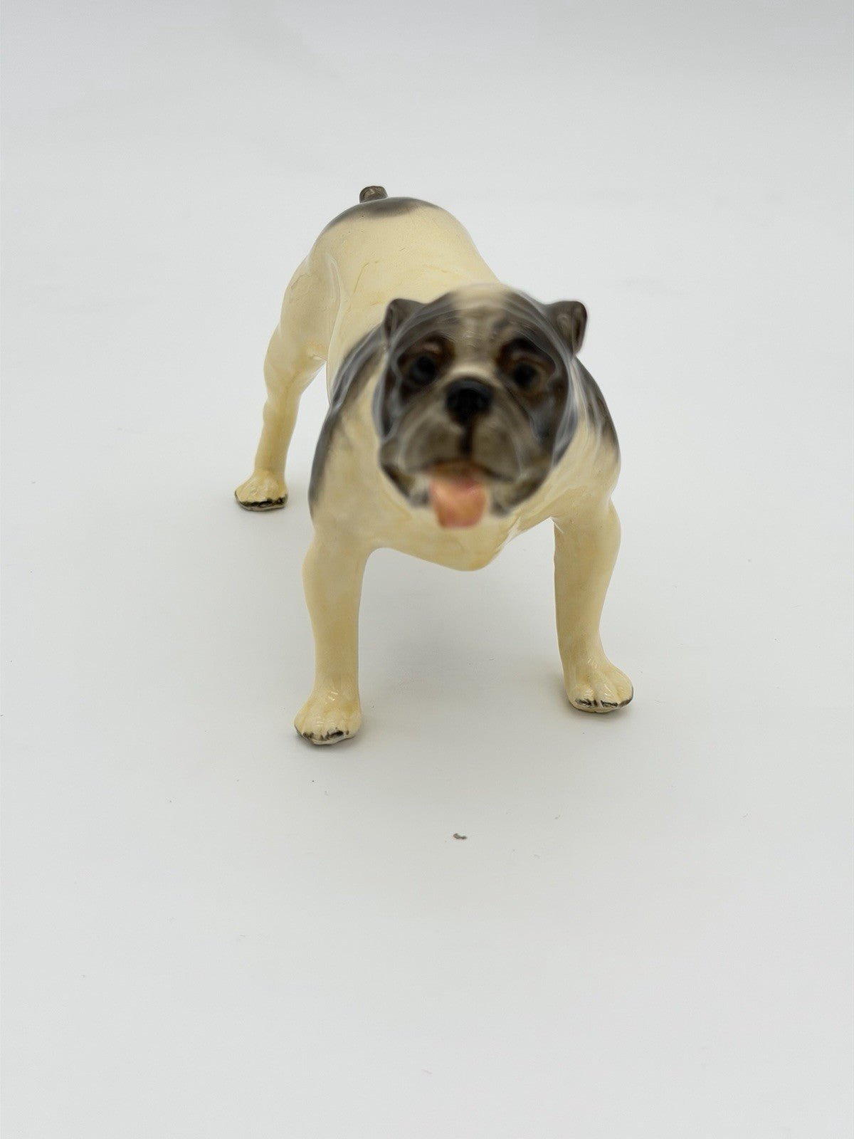 Vintage Mortens Studio Bulldog Figurine W/ Original Sticker Dog Ceramic Painted