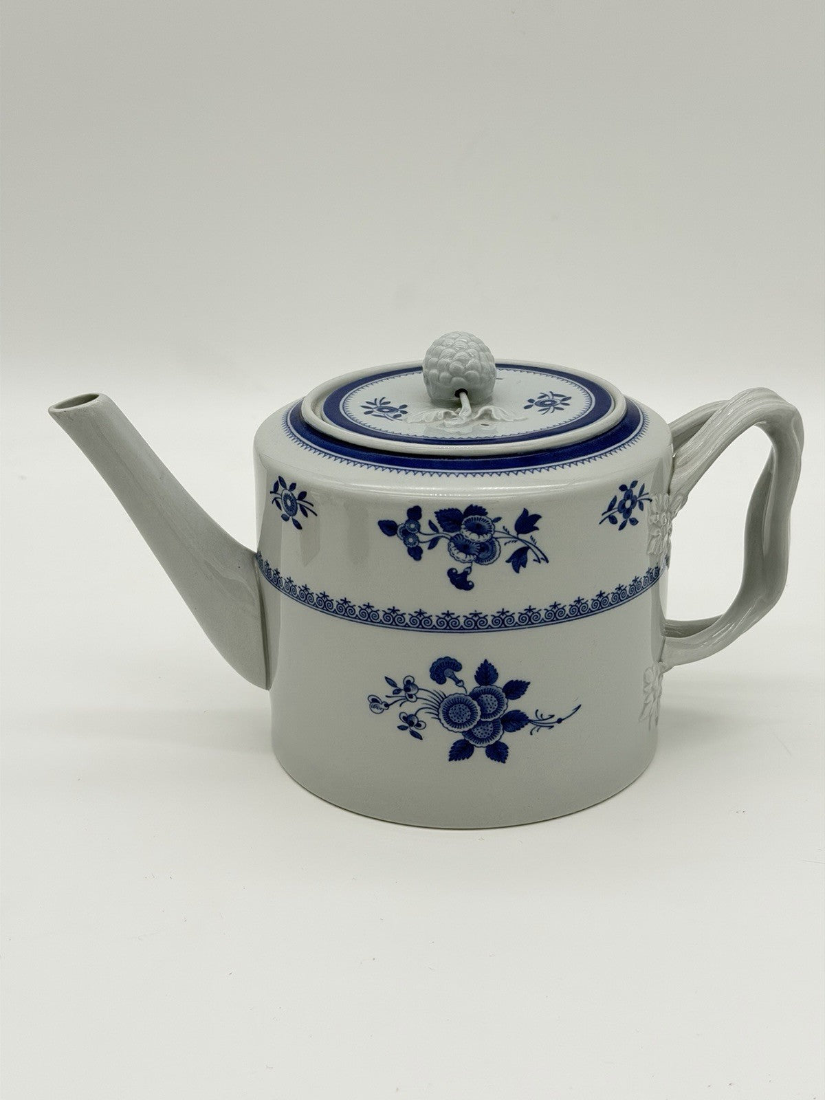 Vintage Spode Blue Gloucester Teapot 5 5/8" high England New Stone Porcelain